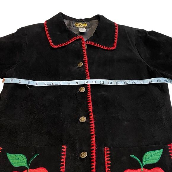 Bob Mackie Wearable Art Black Suede Apple Jacket - Picture 4 of 10